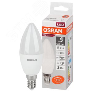 Лампа светодиодная свеча LED 7 Вт E14 4000К 560Лм 220 В (замена 60Вт) OSRAM