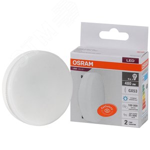 Лампа светодиодная LED 6 Вт GX53 6500К 480Лм таблетка 220 В (замена 50Вт) OSRAM