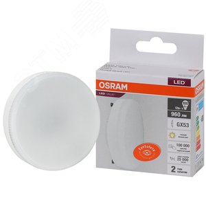Лампа светодиодная LED 12 Вт GX53 3000К 960Лм таблетка 220 В (замена 100Вт) OSRAM