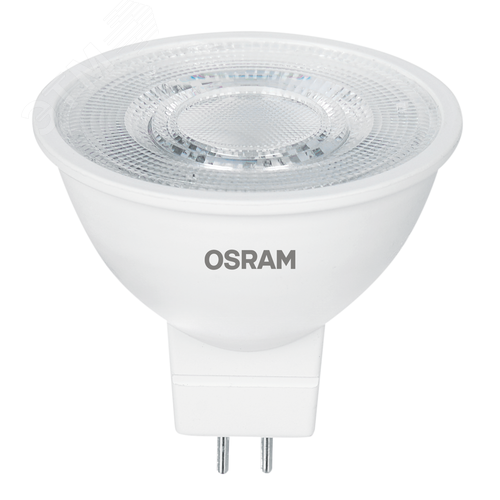 Лампа светодиодная LED 5Вт GU5.3 6500К 500Лм CRI95 спот 12В (замена 50Вт) OSRAM прозрачный рассеиватель