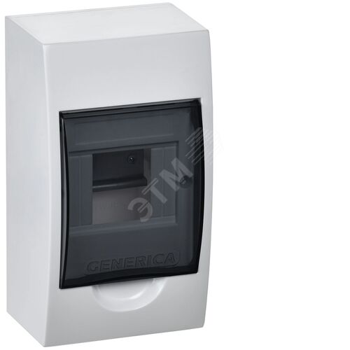 Корпус пластиковый ЩРН-П-4 черная прозрачная дверь IP41