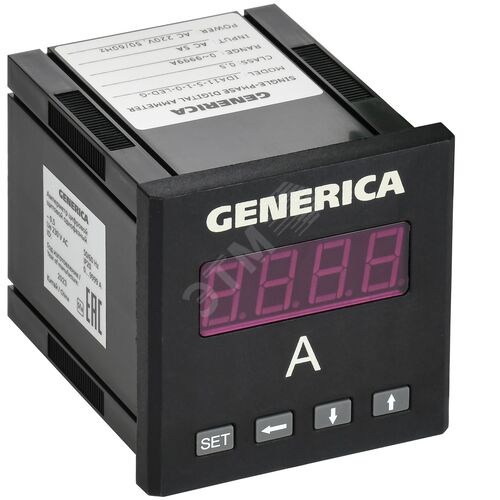 Амперметр цифровой щитовой однофазный 72х72 мм LED GENERICA