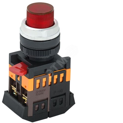 Кнопка ABLFP-22 красная d22мм неон/240В NO+NC