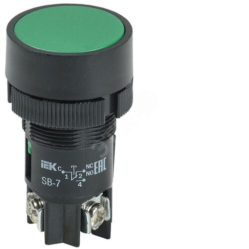 Кнопка SВ-7 ''Пуск'' зеленая d22мм/240В NO+NC