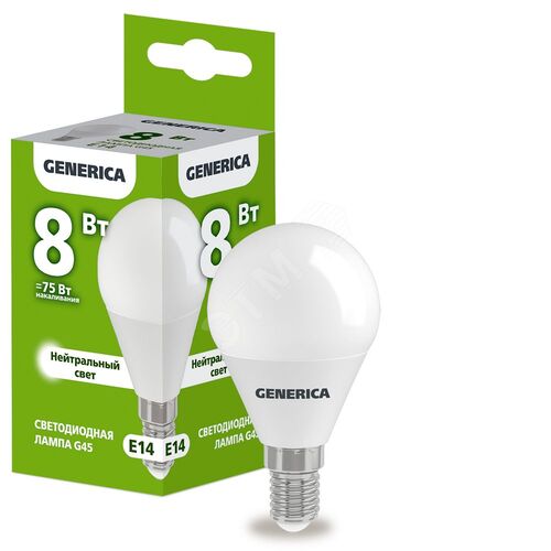 Лампа светодиодная G45 шар 8Вт 230В 4000К E14