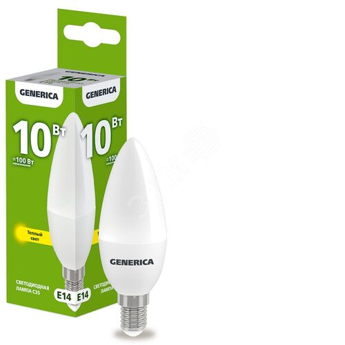 Лампа светодиодная C35 свеча 10Вт 230В 3000К E14
