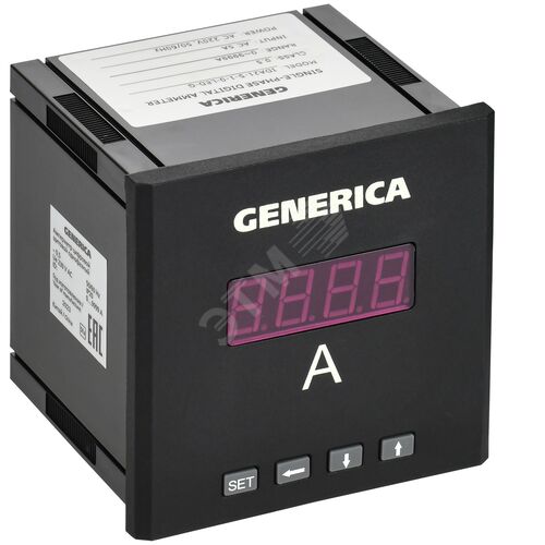 Амперметр цифровой щитовой однофазный 96х96 мм LED GENERICA