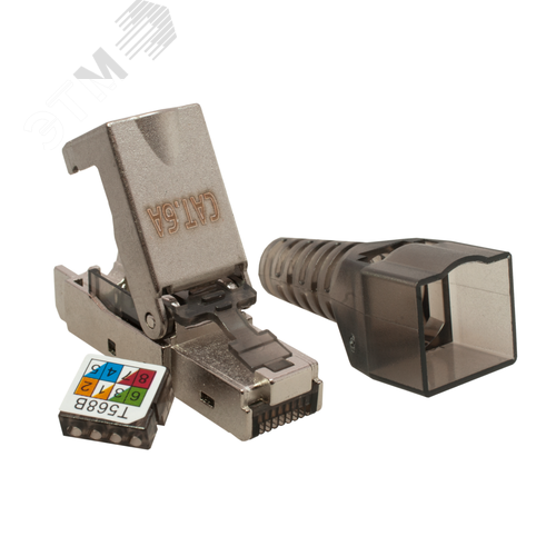 Коннектор 8P8C STP Cat6A (RJ-45) безынструментальный (DIY упак.)