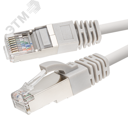 Патч-корд FTP 5e 4x2 26AWGCu LSZH серый 0,5м