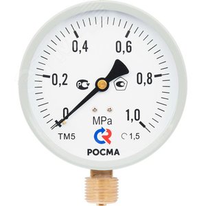 Манометр М2 радиальный ТМ-510Р.00 0...0.4 МРа 1/2' кл.1.5., цвет-серый