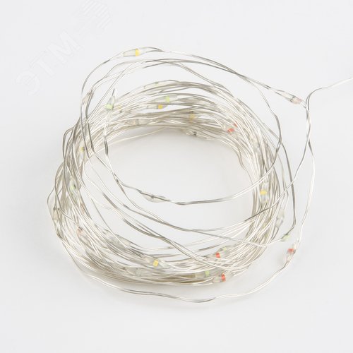 Гирлянда светодиодная на батарейках 2AA не в/к Роса 5 м 50 светодиодов Разноцветный свет Провод медный ULD-S0500-050/SCB/2AA MULTI IP20 DEW