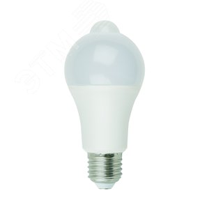 Лампа светодиодная с датчиком освещенности и датчиком движения LED-A60-12W/4000K/E27/PS+MS PLS10WH Форма A матовая (4000K) Картон