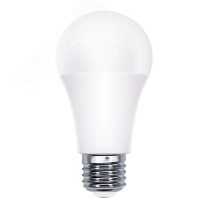 Лампа светодиодная с ИК сенсором, Форма А, матовая, RGB свет, Пульт ДУ (н/к) LED-A60-10W/RGB/E27/REG PLS21WH. Картон
