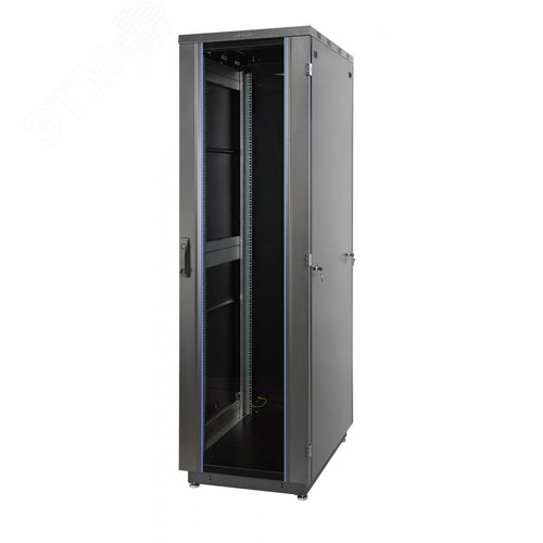 Шкаф Racknet S3000 22U 600 x 600, передняя дверь стеклянная одностворчатая, задняя дверь металлическая одностворчатая, черный