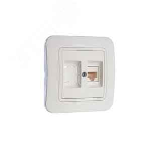 Lillium бел/бел розетка CAT5e + гнездо