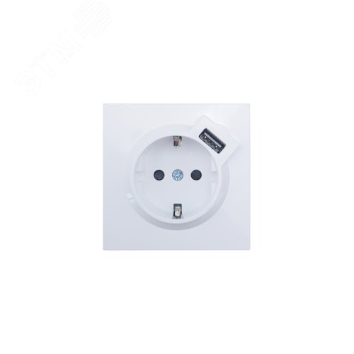 ZIMA Розетка с заземлением (16 А) + USB ,механизм, белая Lezard 704-0288-181