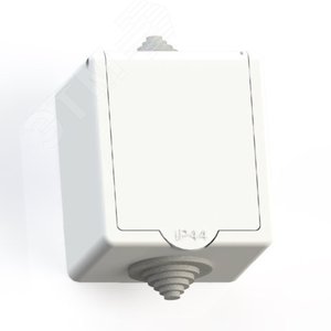 IP44 Розетка брызгозащищенная открытой установки с заземляющим контактом одноместная(16А) РА16-660, белая