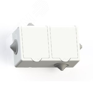 IP44 Розетка брызгозащищенная открытой установки с заземляющим контактом двухместная(16А) РА16-759, белая