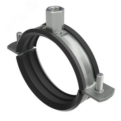 Хомут для средних нагрузок с изоляцией с гайкой М8для труб d 1''