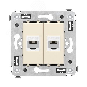 Avanti Компьютерная розетка RJ-45 без шторки в стену, кат.5е двойная,  Ванильная дымка