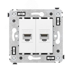 Avanti Компьютерная розетка RJ-45 без шторки в    стену, кат.5е двойная, Белое облако