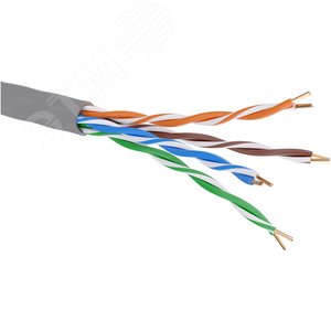Витая пара U/UTP 4 пары CAT 5E нг(А)-LS серый коробка 305м
