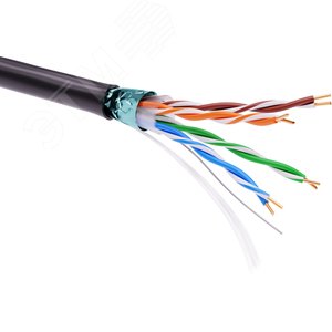 Витая пара F/UTP 4 пары CAT 5E светостабилизированный PE черный катушка 305м