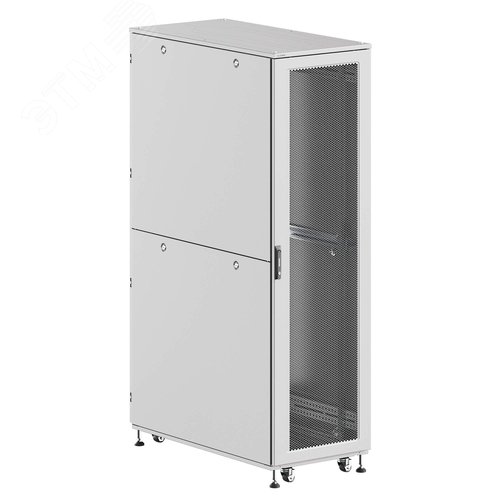 Шкаф напольный разобранный 19'' IT-CQE-N 42U 600x800 мм, крыша с вырубкой, дверь перф. и перф., двойные боковые панели, серый RAL7035