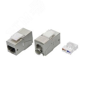Модуль Кейстоун (Keystone) RJ45 CAT6A экранированный (STP)   180 градусов серебристый