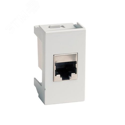 Компьютерная розетка RJ-45, кат. 5е, экранированная, 8P8C, Viva, белая, 1 модуль