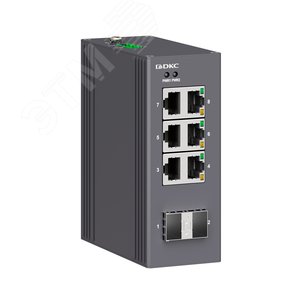 Промышленный неуправляемый коммутатор, 2х100Base-X, SFP слотов, 6х10/100Base-T(X) портов RJ45, 12-48В DC/18-30В AC, с резервированием