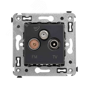 Avanti Розетка TV-FM-SAT в стену, , Черный матовый