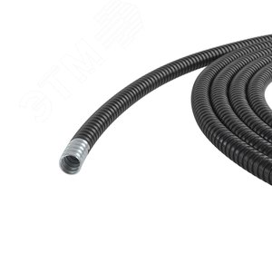 Металлорукав DN 10мм в ПВХ изоляции D внутренний 10.0 мм D наружный 14.0 50м цвет черный