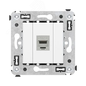 Avanti Компьютерная розетка RJ-45 без шторки в стену, кат.5e одинарная экранированная,  Белое облако