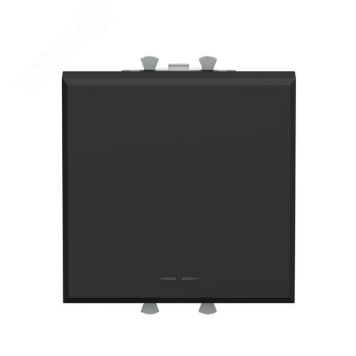 Выключатель одноклавишный модульный, Avanti, черный матовый, 2 модуля