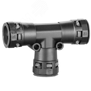 Тройник DN 17/17/17 мм полиамид черный