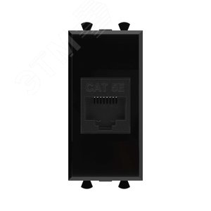 Avanti Компьютерная розетка RJ-45 без шторки      модульная кат.5е Черный квадрат 1 модуль