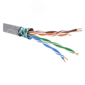 Витая пара F/UTP 4 пары CAT 5E нг(А)-HF серый катушка 305м