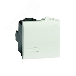 BRAVA Выключатель-кнопка 2 модуля 43х43 белый