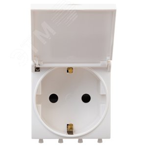 Розетка с крышкой модульная, 2P+E, с з/ш, Avanti, белое облако, 2 модуля