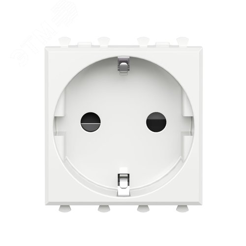 Розетка модульная, 2P+E, с з/ш, Avanti, белое облако, 2 модуля