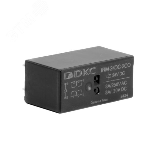 Реле миниатюрное низкопрофильное, 2CO, коммутируемый ток 8 А, AgSnO, напряжение 12V DC