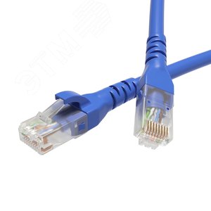 Патч-корд неэкранированный CAT5E U/UTP 4х2 LSZH синий 2м