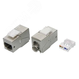 Модуль Кейстоун (Keystone) RJ45 CAT 6 экранированный (STP). 180 градусов. серебристый