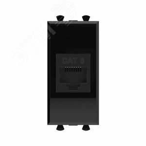 Avanti Компьютерная розетка RJ-45 без шторки модульная, кат.6,  Черный квадрат, 1 модуль