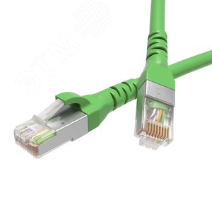 Патч-корд экранированный CAT5E F/UTP 4х2 LSZH зелёный 5м
