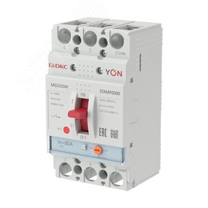 Выключатель автоматический YON max MGS125M 3P 64-80А 25кА с регулируемым термомагнитным расцепителем