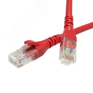 Патч-корд неэкранированный CAT6 U/UTP 4х2 LSZH красный 0.5м