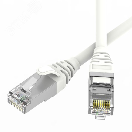 Патч-корд экранированный SLIM CAT6 U/FTP 4х2, 28 AWG, LSZH, белый, 2м