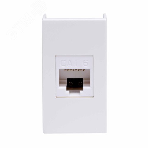Компьютерная розетка RJ-45, кат. 6А, 8P8C, Viva, белая, 1 модуль